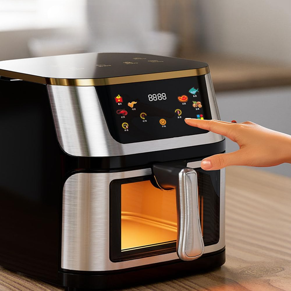 🍟 Friteuse sans huile 12L – Écran Tactile LED & Fenêtre Visuelle | Cuisson Saine & Croustillante