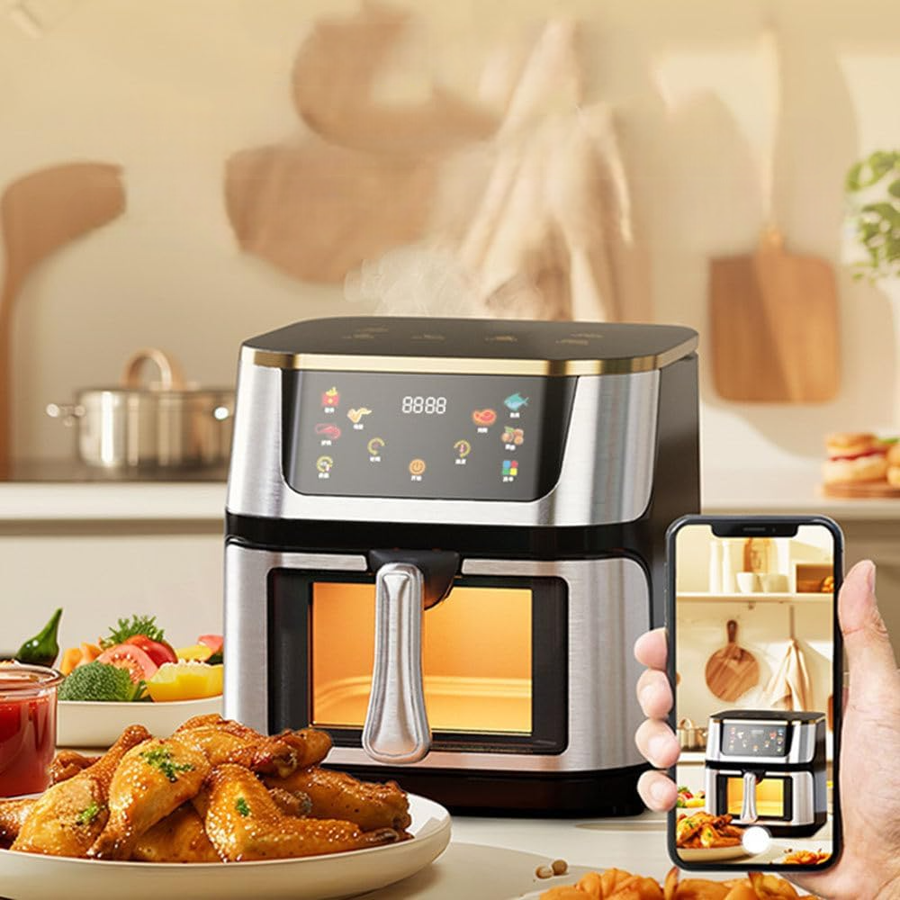 🍟 Friteuse sans huile 12L – Écran Tactile LED & Fenêtre Visuelle | Cuisson Saine & Croustillante