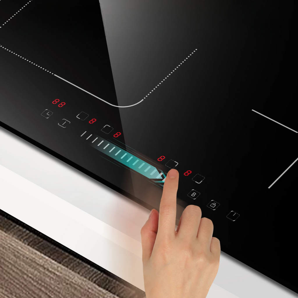Plaque de cuisson à 4 feux à induction avec commande à curseur