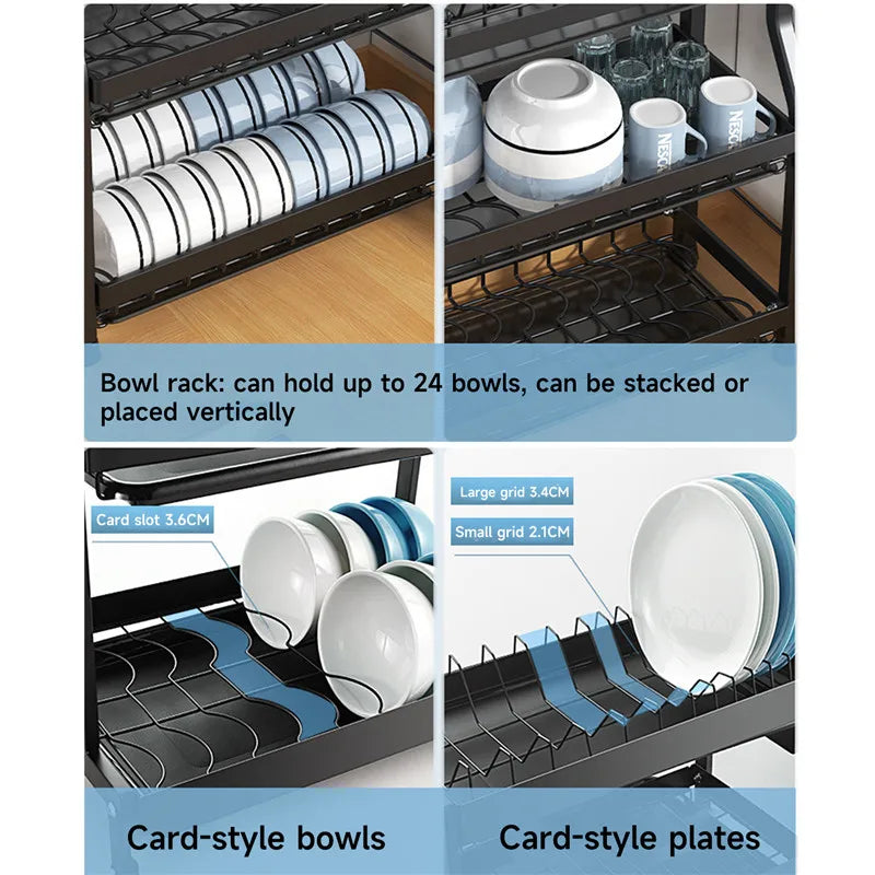 Égouttoir à vaisselle à 2 étages antirouille