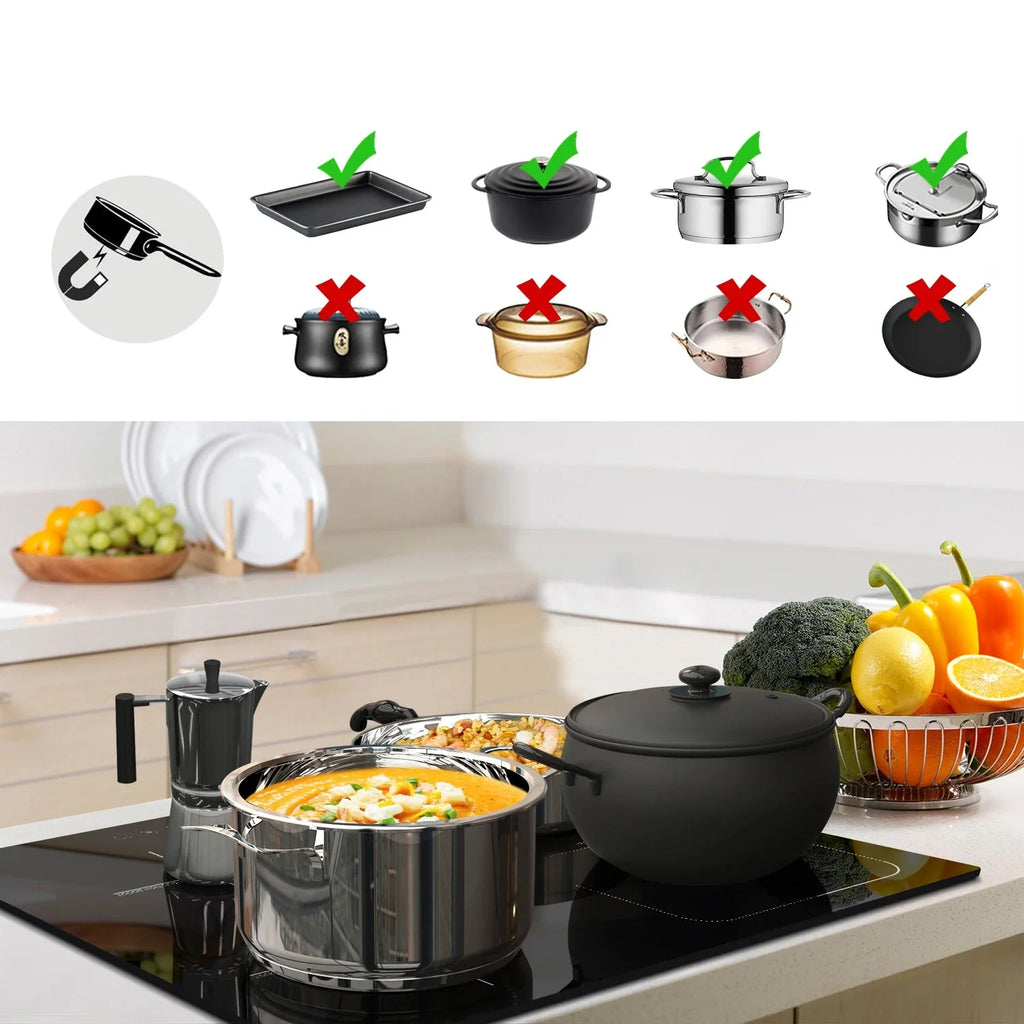 Plaque de cuisson à 4 feux à induction avec commande à curseur