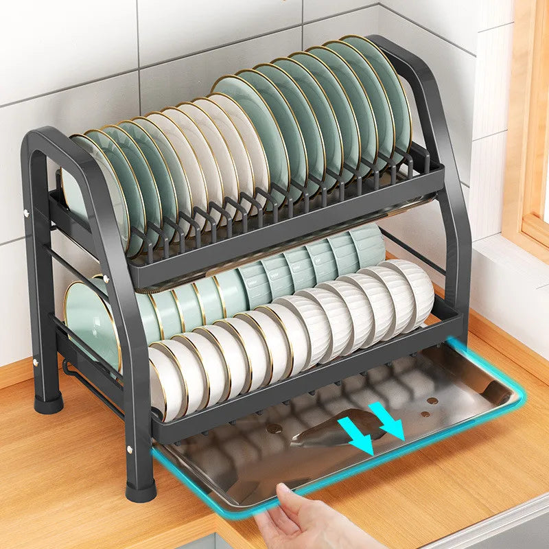 Égouttoir à vaisselle à 2 étages antirouille