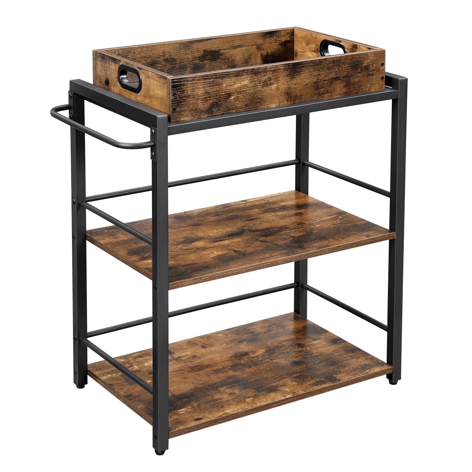 Industrial Style Rolling Kitchen Trolley with Removable Tray | 40 x 72 x 86 cm