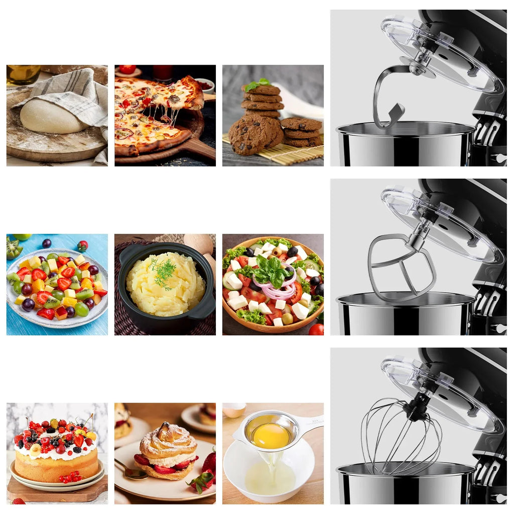 Robot Pâtissier Multifonction 3 en 1 – 1500W | Pétrisseur, Fouet & Hachoir à viande