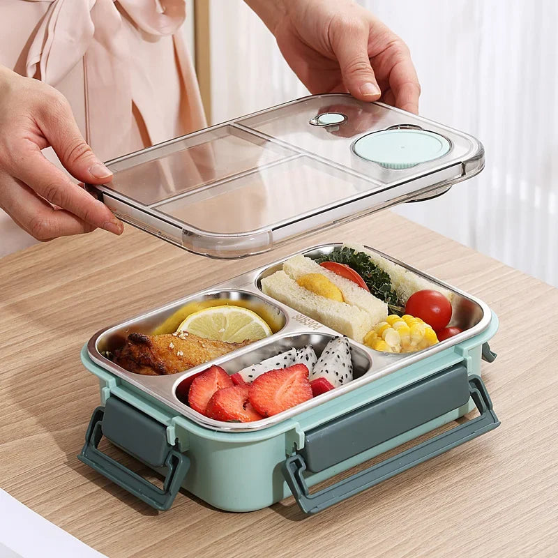 Bento Lunch Box –  Stainless Steel Leakproof & Compact with Tableware | 850ml