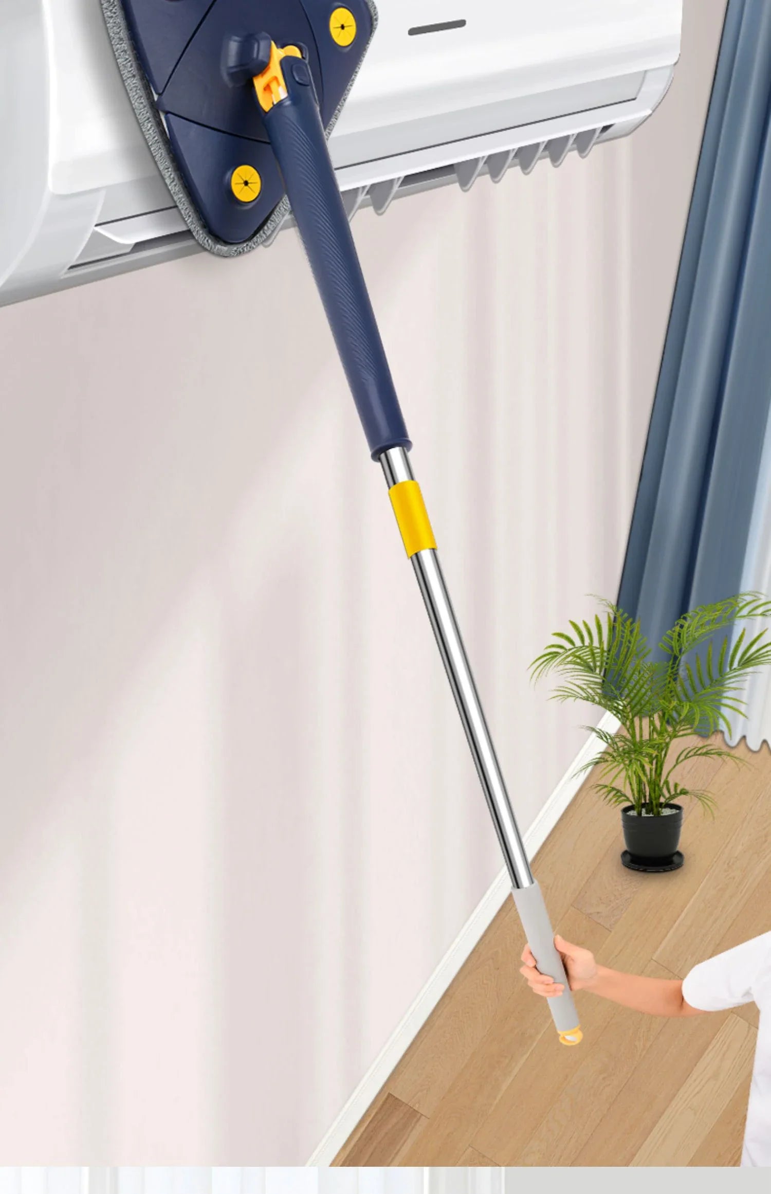 360° rotating triangular broom Powerful self-wringing