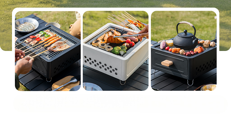 🍢 Mini Barbecue à Charbon Multifonction Portable en Métal