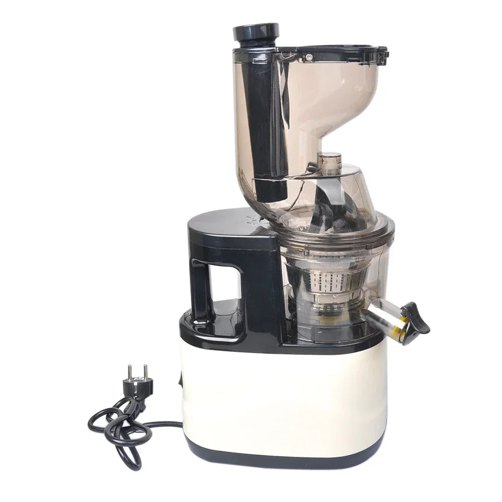 Slow Juicer Machine – Large Caliber Fruit & Vegetable Juice Extractor with Pulp Separator | Electric Juicer with Filter & Brush