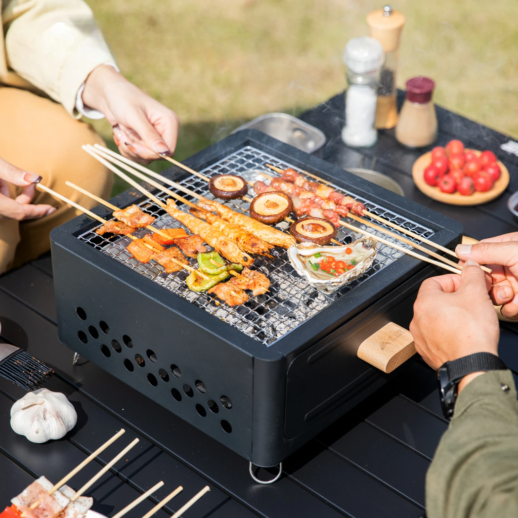 🍢 Mini Barbecue à Charbon Multifonction Portable en Métal