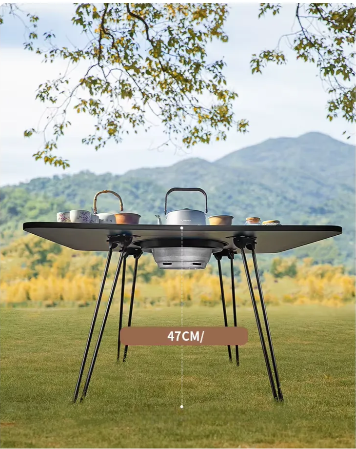 🍽️ Table Pliante Portable avec Barbecue Intégré | 80 x 60 x 47 cm