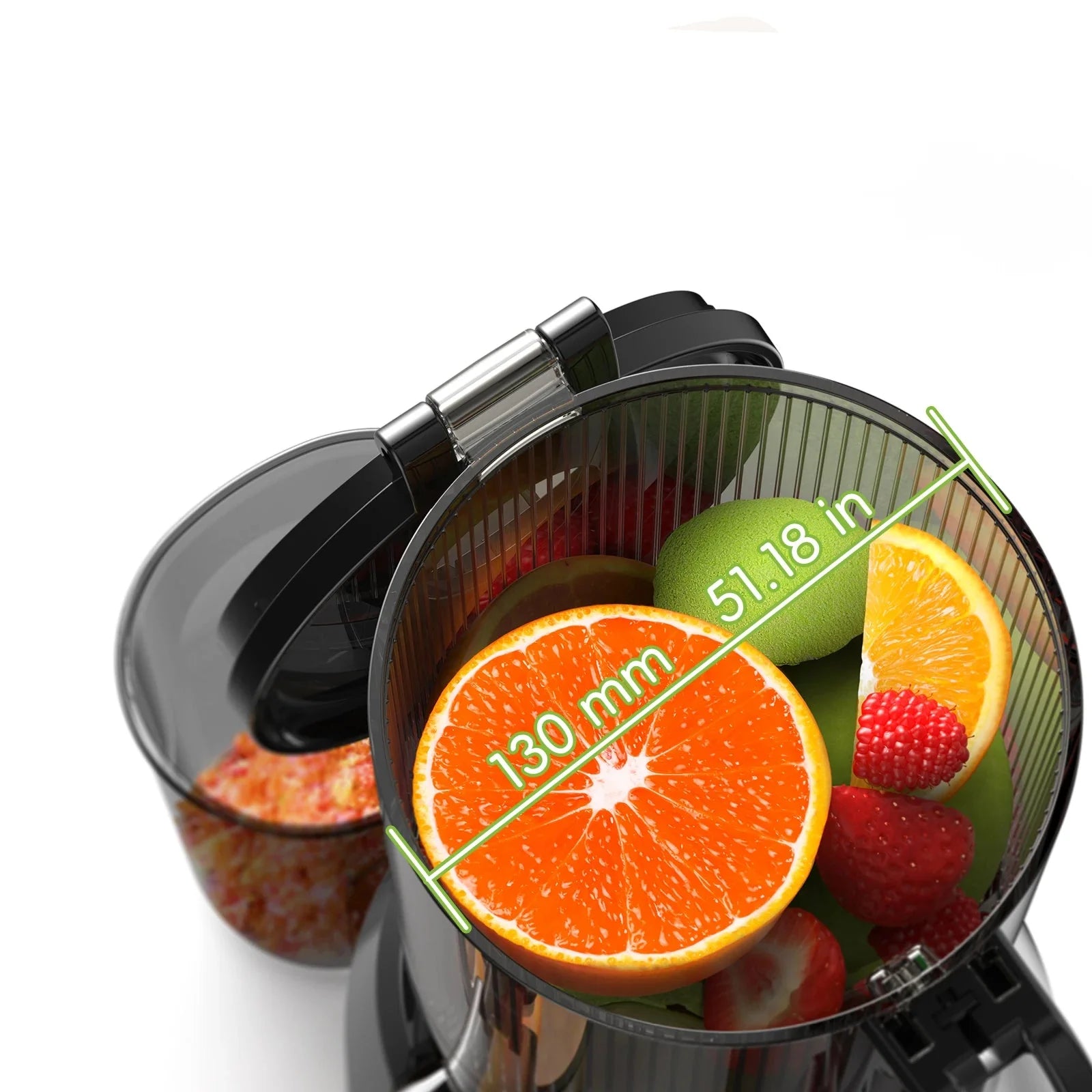 Extracteur de Jus XL à Froid à Rotation Lente – 130mm Largeur | Jus Pur & Sain | 1.8L