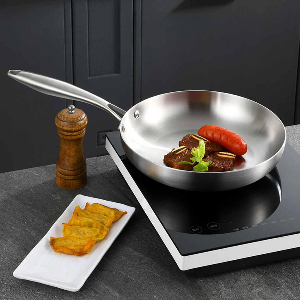 Poêle en acier inoxydable antiadhésive