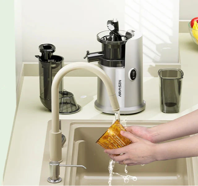 🍹 Extracteur de Jus à Froid | Goulotte Large & Nettoyage Facile – 60 tr/min, 7 Étapes d’Extraction