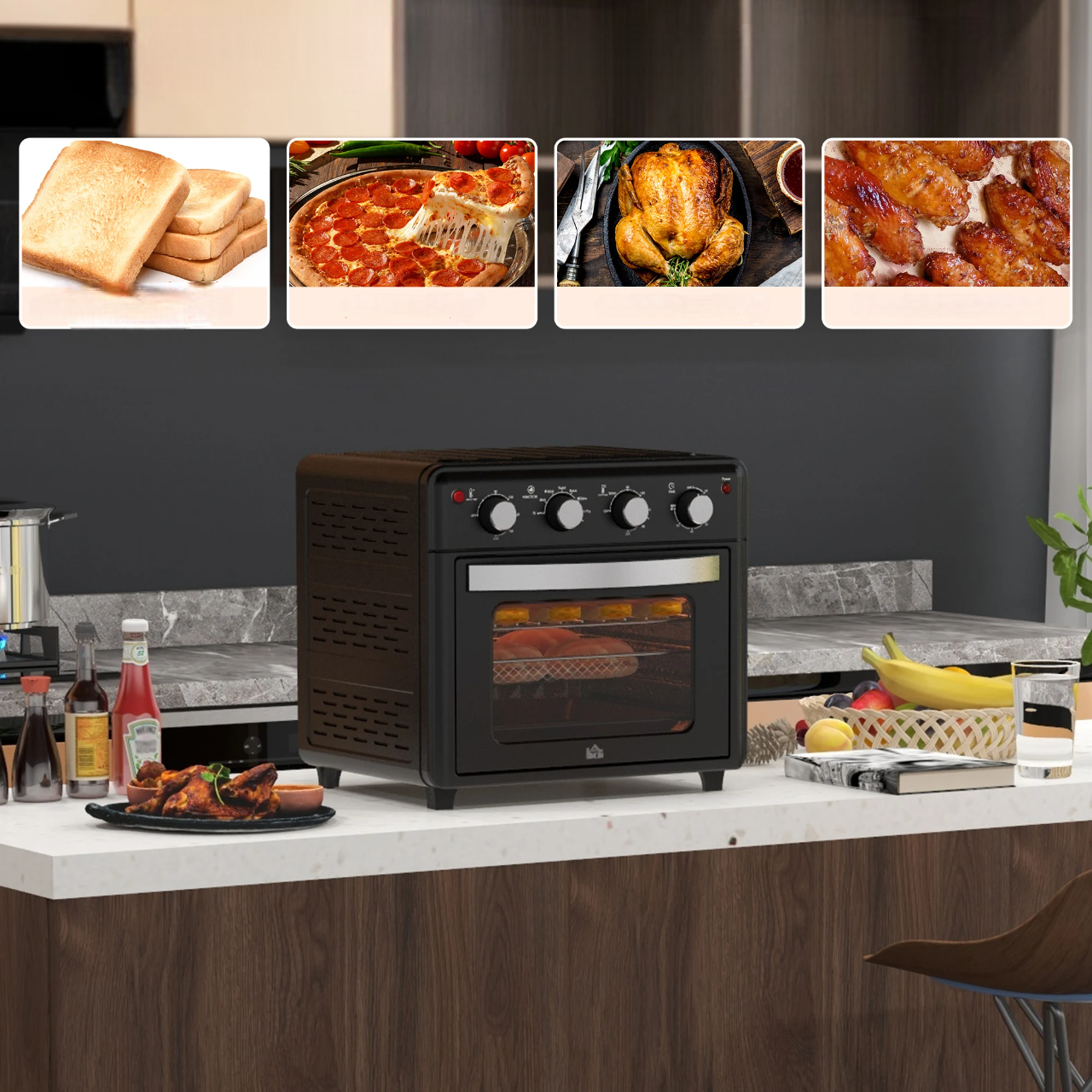 Mini four électrique multifonction noir | 30L