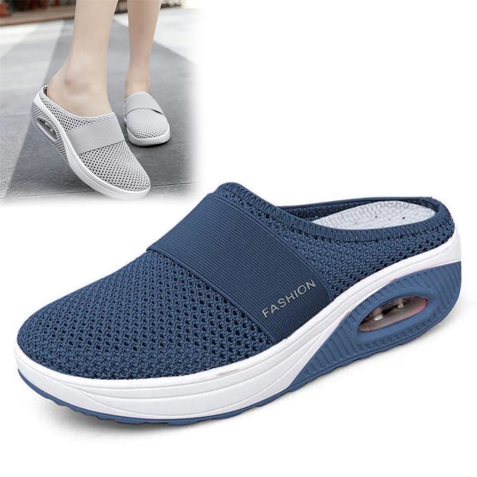 Air-cushion diabetic slip-on shoes
