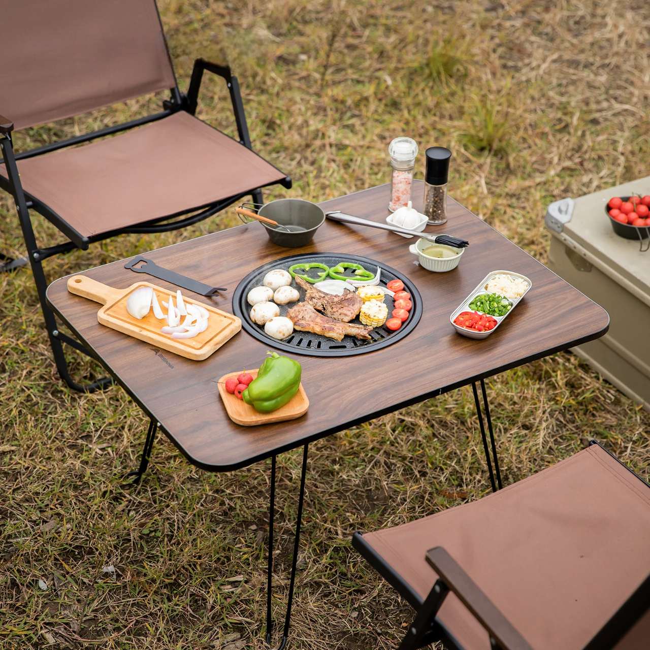 🍽️ Table Pliante Portable avec Barbecue Intégré | 80 x 60 x 47 cm