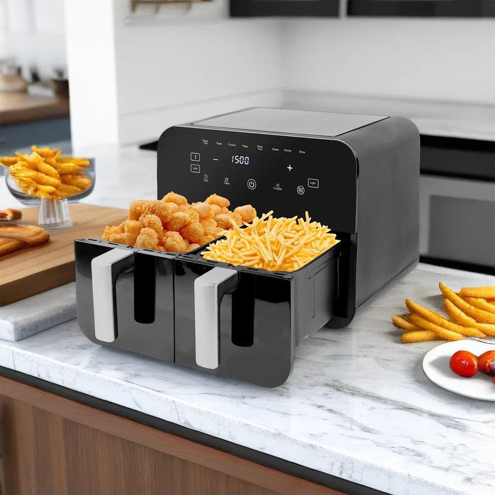 Friteuse à air à double bacs avec écran tactile | 4,5L