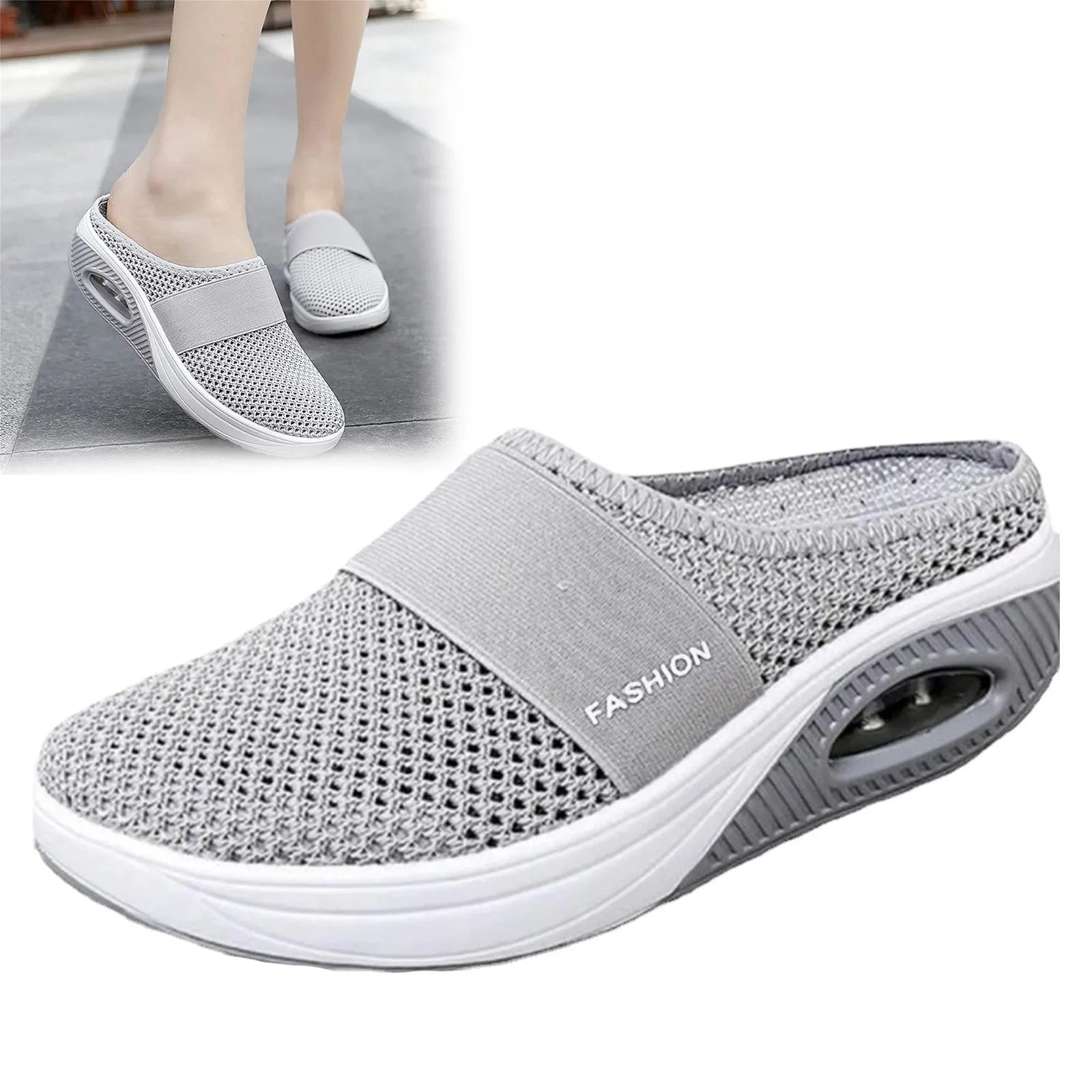 Air-cushion diabetic slip-on shoes