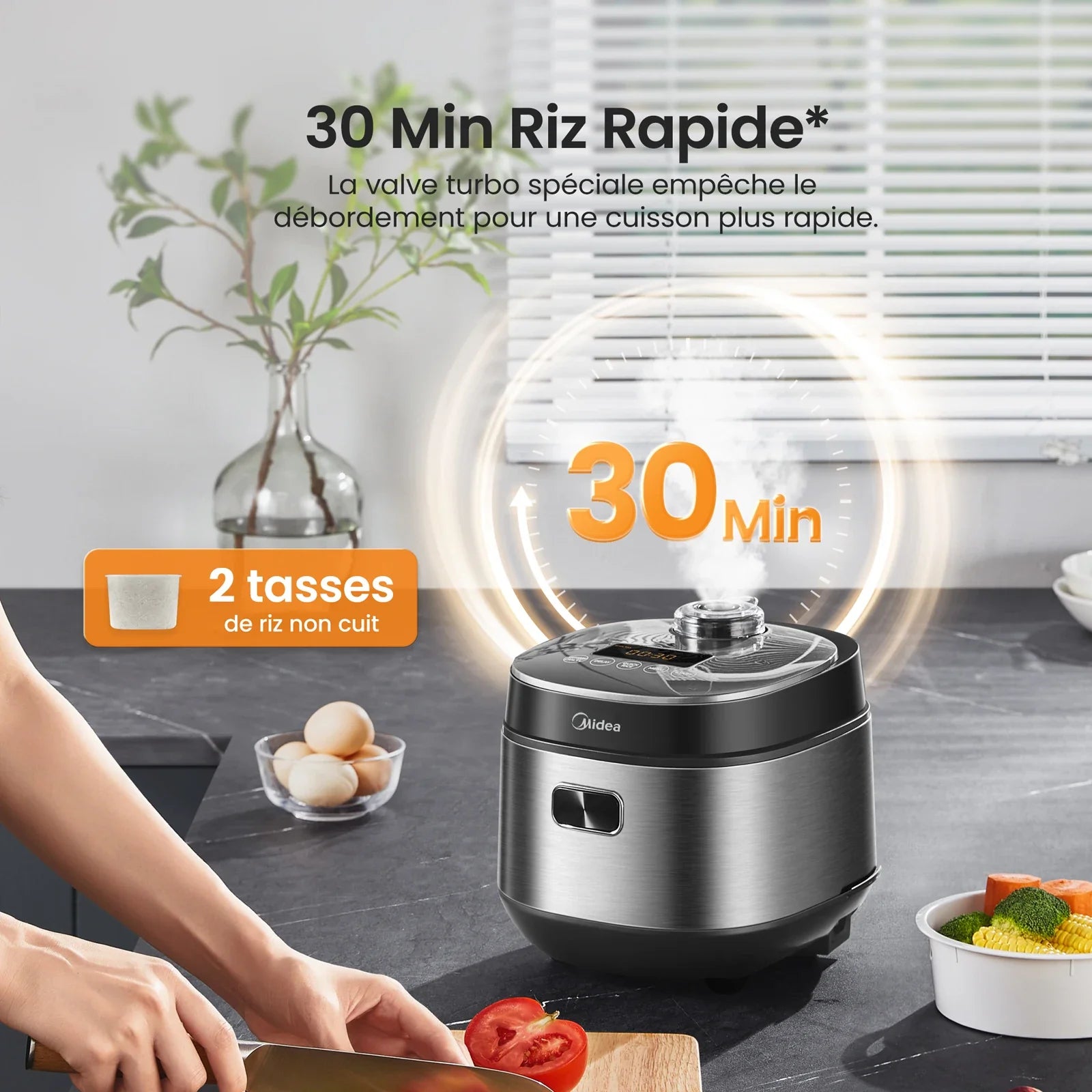 🍚 Cuiseur à Riz Multifonction | 2 L – 9 Programmes | Pour 1 à 3 personnes