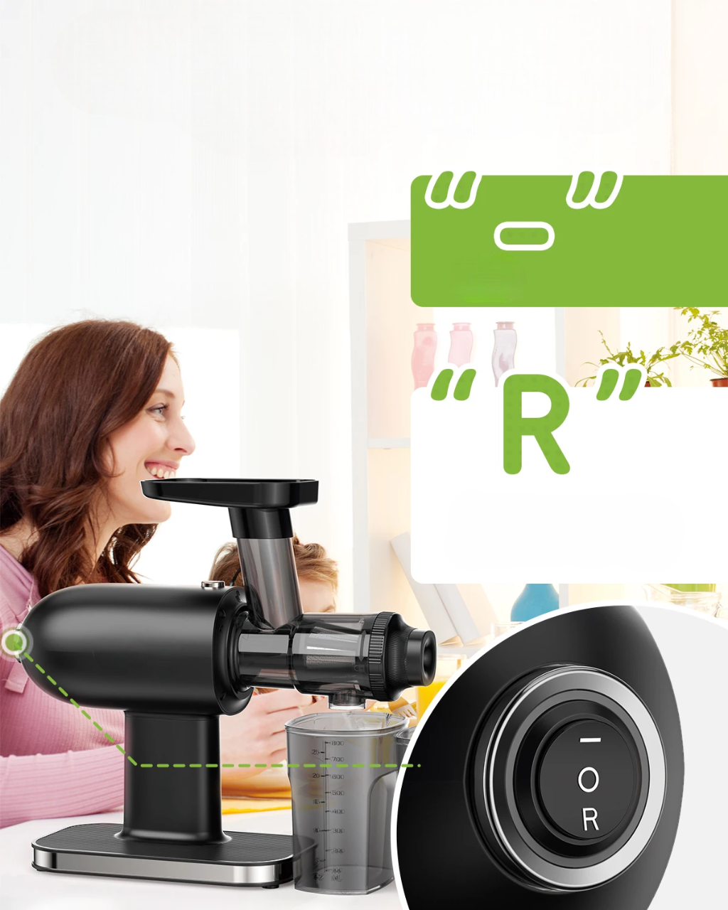 Extracteur de Jus à Rotation Lente Silencieux – Jus Sains et Pleins de Nutriments