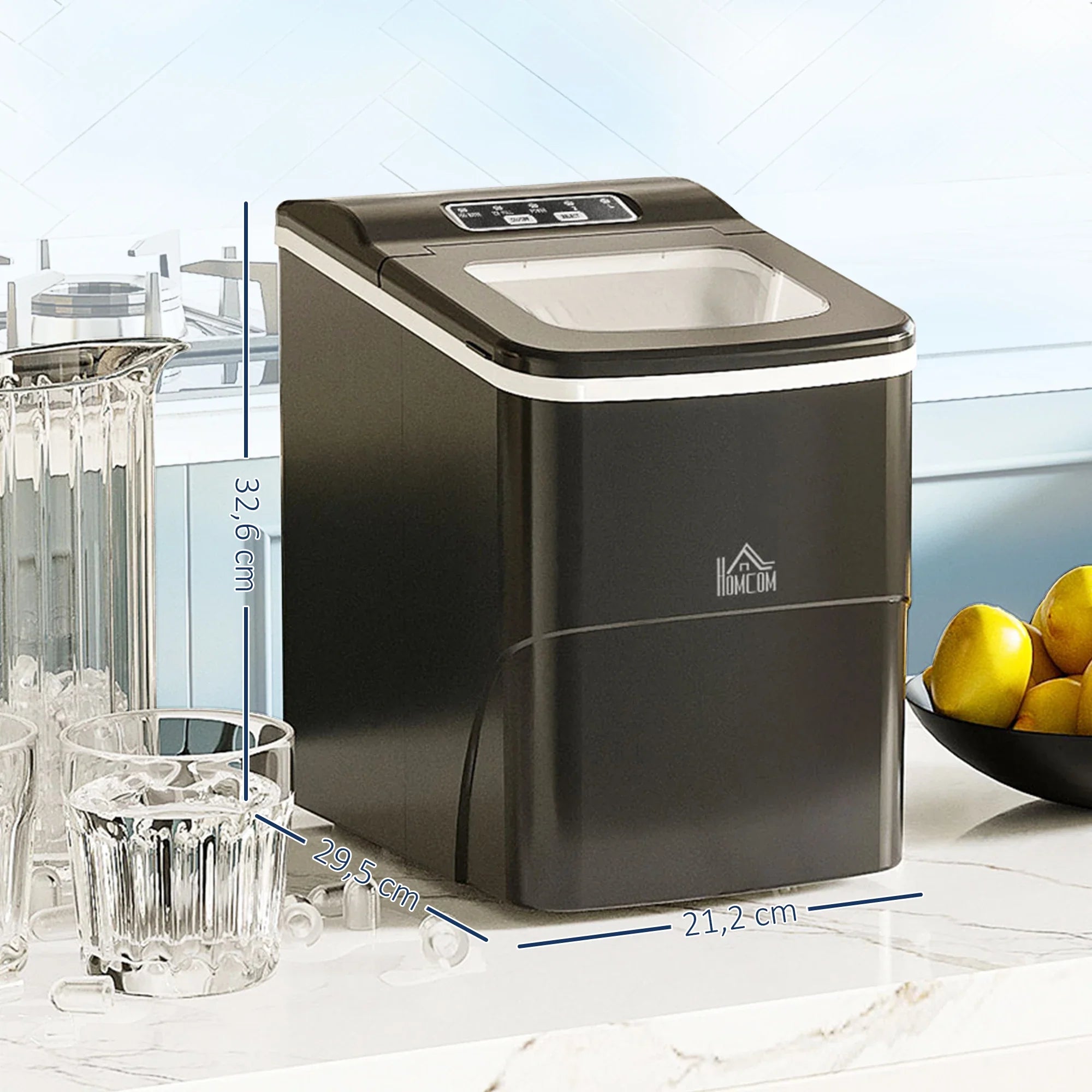 🧊 Machine à Glaçons Électrique – 12 kg / 24h | Portable, Rapide, avec Écran LCD & Auto-nettoyage