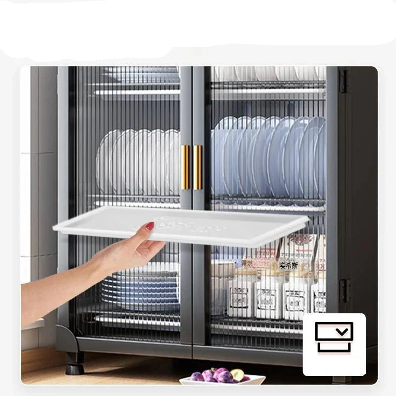 Mini buffet de cuisine vitré en métal