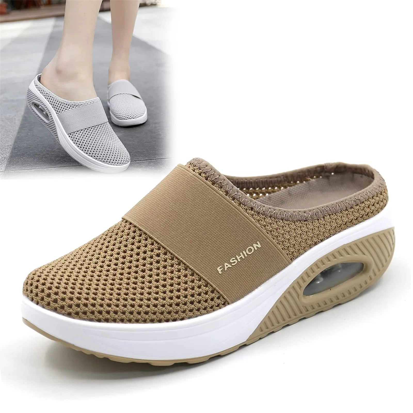 Air-cushion diabetic slip-on shoes
