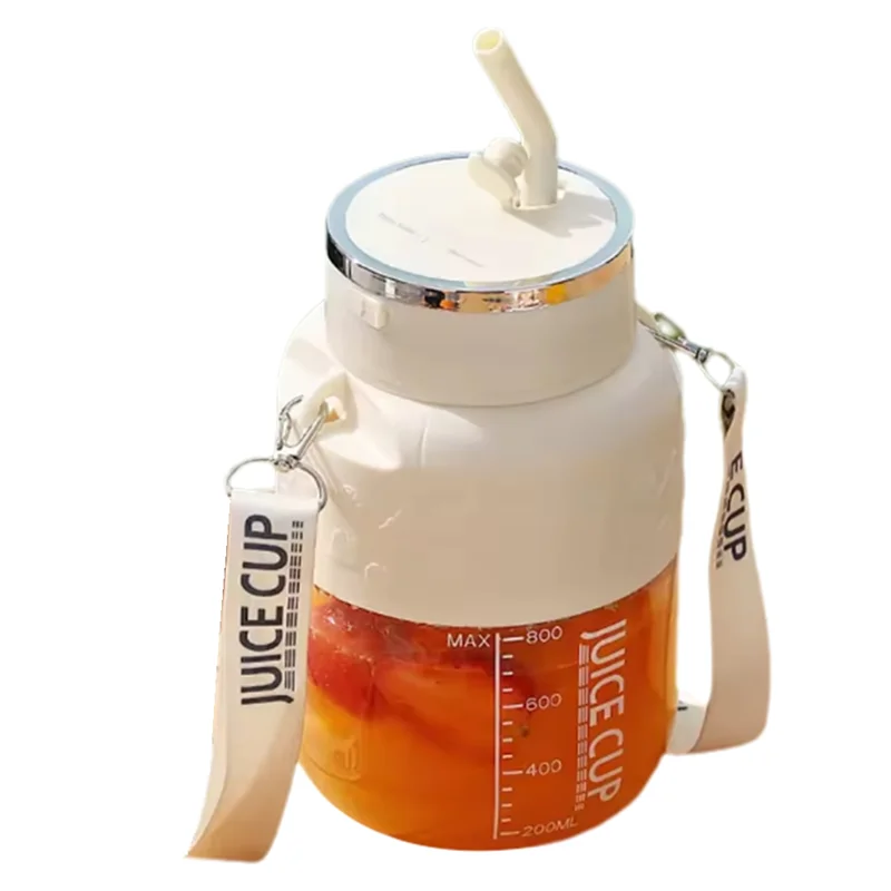 800ml Wireless Portable Electric Juicer Cup – 10 Stainless Steel Blades | USB Rechargeable Fruit Smoothie Blender with Straw & Lanyard