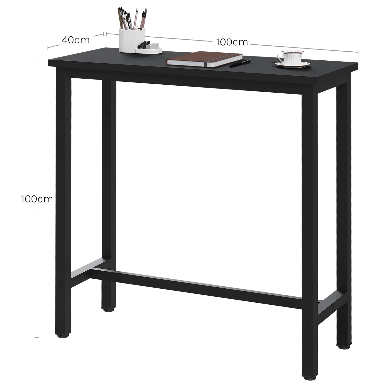 Black metal bar table | 40 x 100 x 100 cm