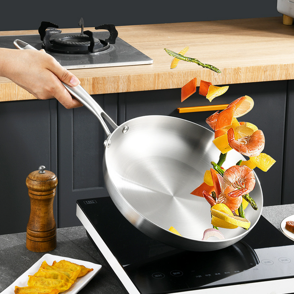 Poêle en acier inoxydable antiadhésive
