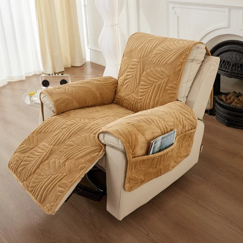 Verdant Leaf Pattern Recliner Cover