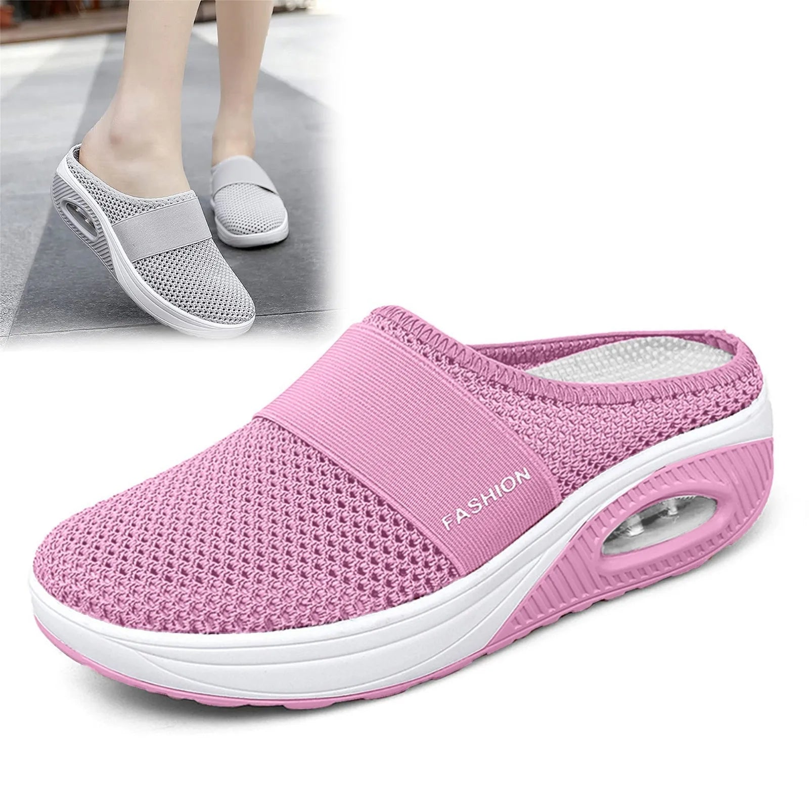 Air-cushion diabetic slip-on shoes