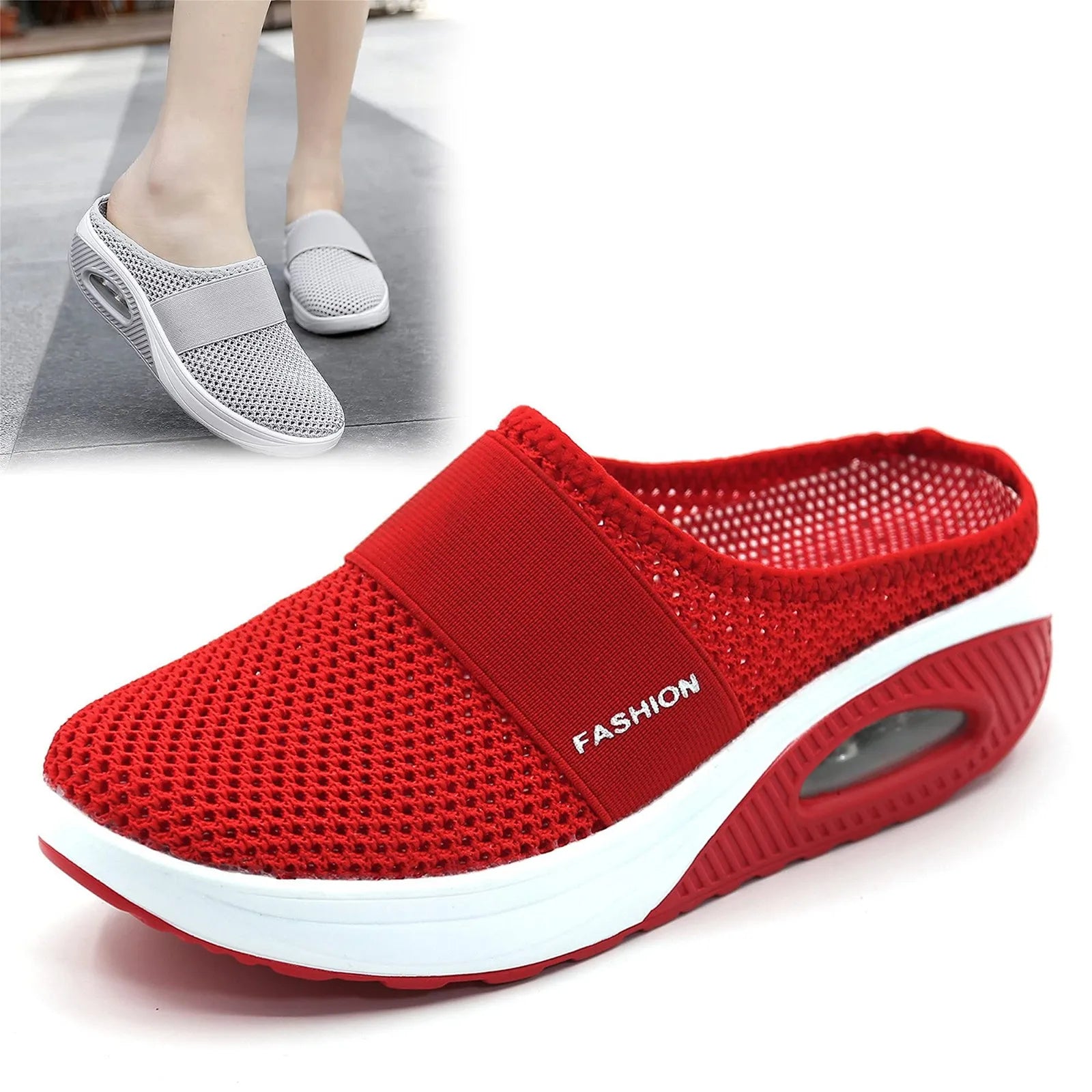 Air-cushion diabetic slip-on shoes