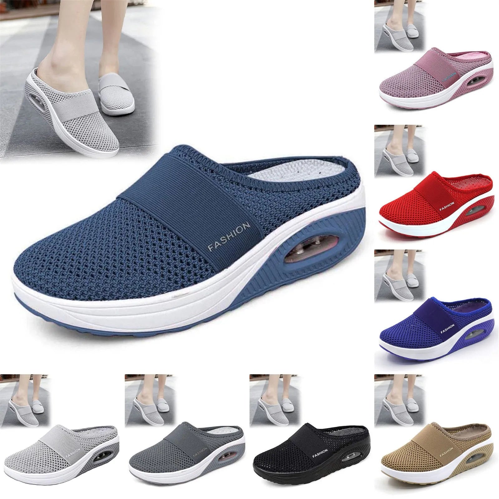 Air-cushion diabetic slip-on shoes