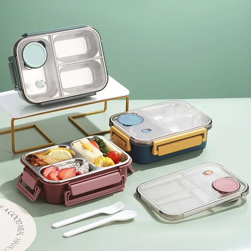 Bento Lunch Box –  Stainless Steel Leakproof & Compact with Tableware | 850ml