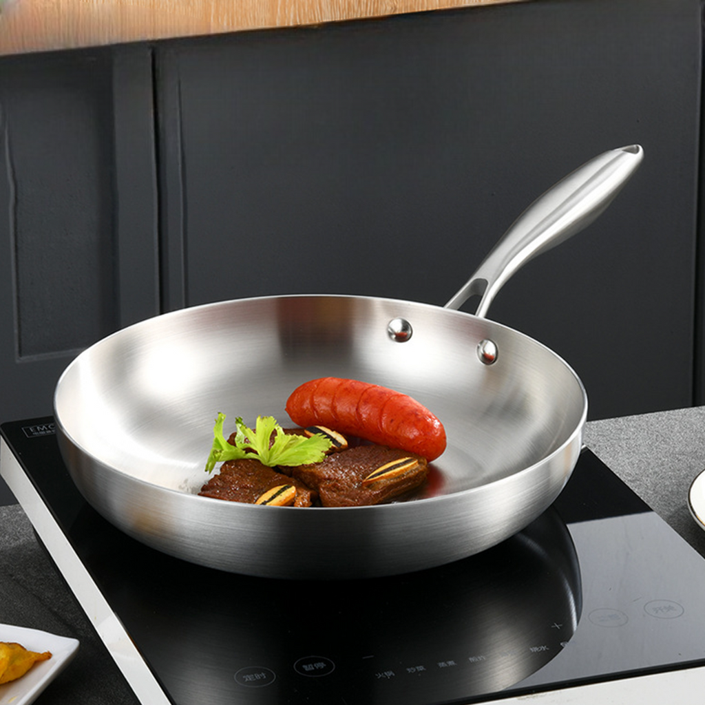 Poêle en acier inoxydable antiadhésive