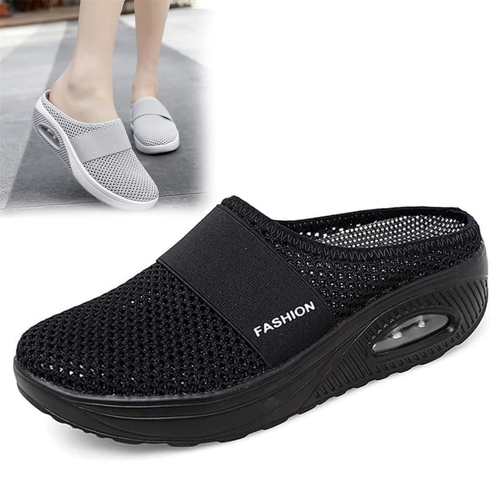 Air-cushion diabetic slip-on shoes