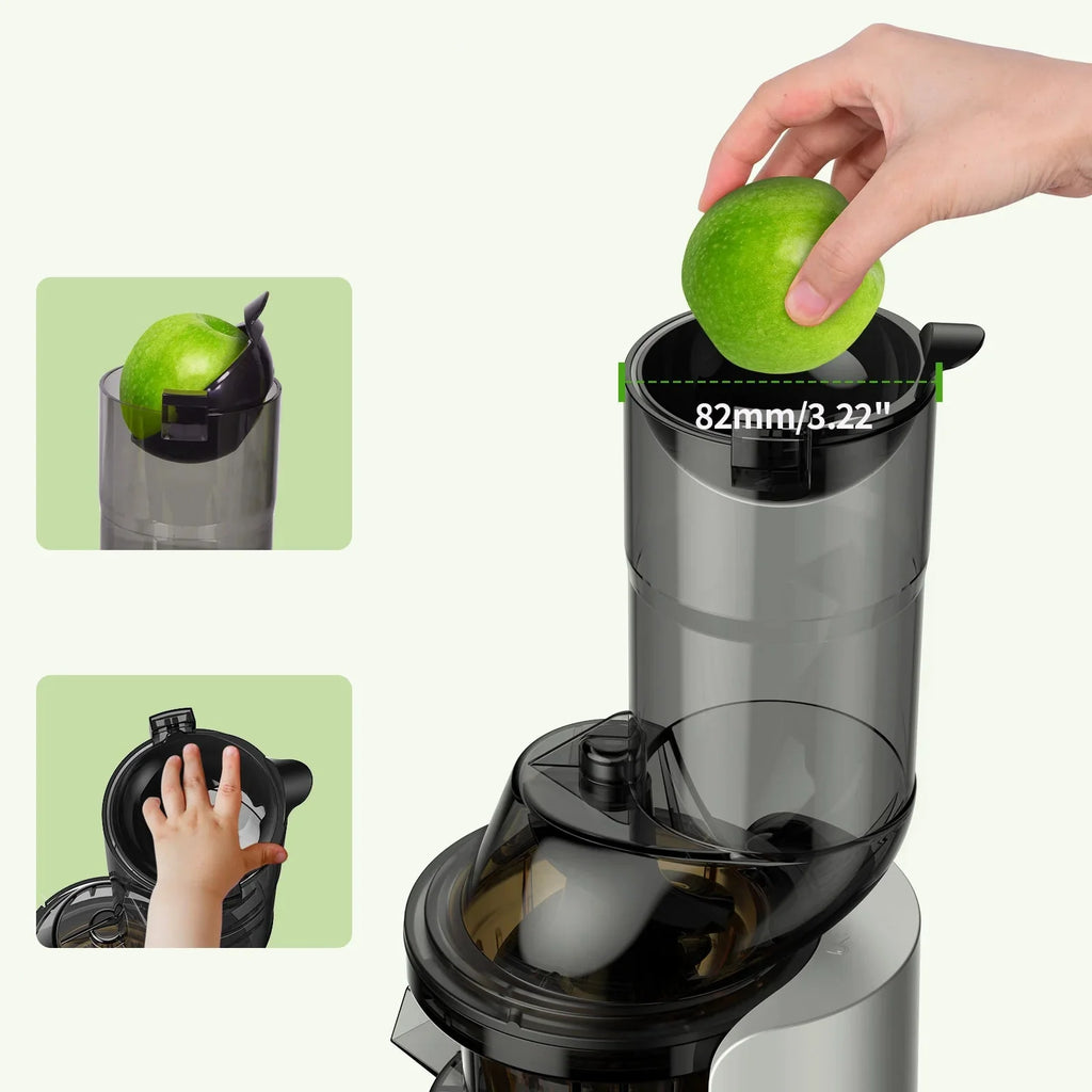 🍹 Extracteur de Jus à Froid | Goulotte Large & Nettoyage Facile – 60 tr/min, 7 Étapes d’Extraction