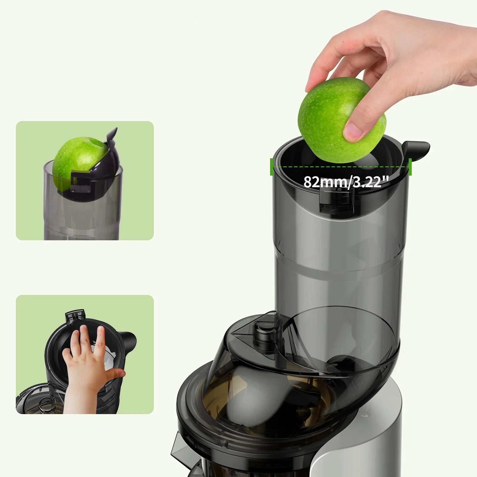 🍹 Extracteur de Jus à Froid | Goulotte Large & Nettoyage Facile – 60 tr/min, 7 Étapes d’Extraction