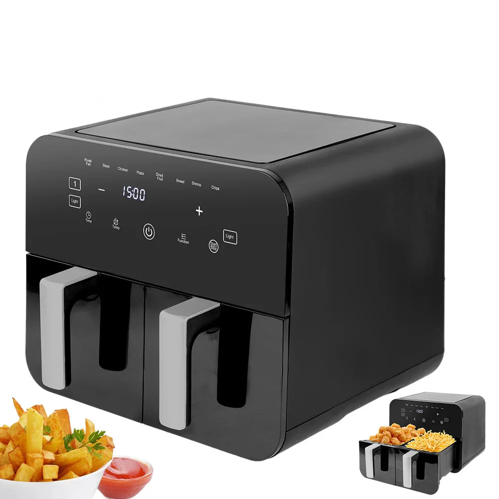 Friteuse à air à double bacs avec écran tactile | 4,5L