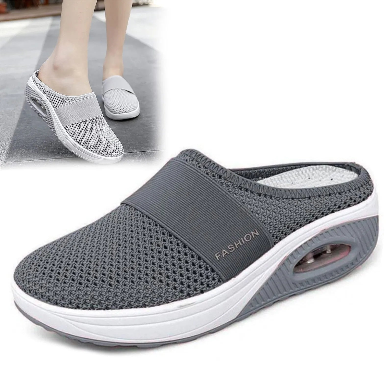 Air-cushion diabetic slip-on shoes
