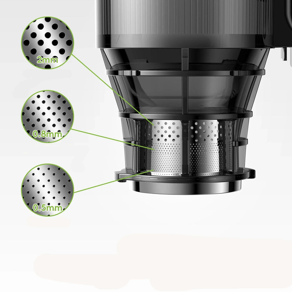 Extracteur de Jus XL à Froid à Rotation Lente – 130mm Largeur | Jus Pur & Sain | 1.8L