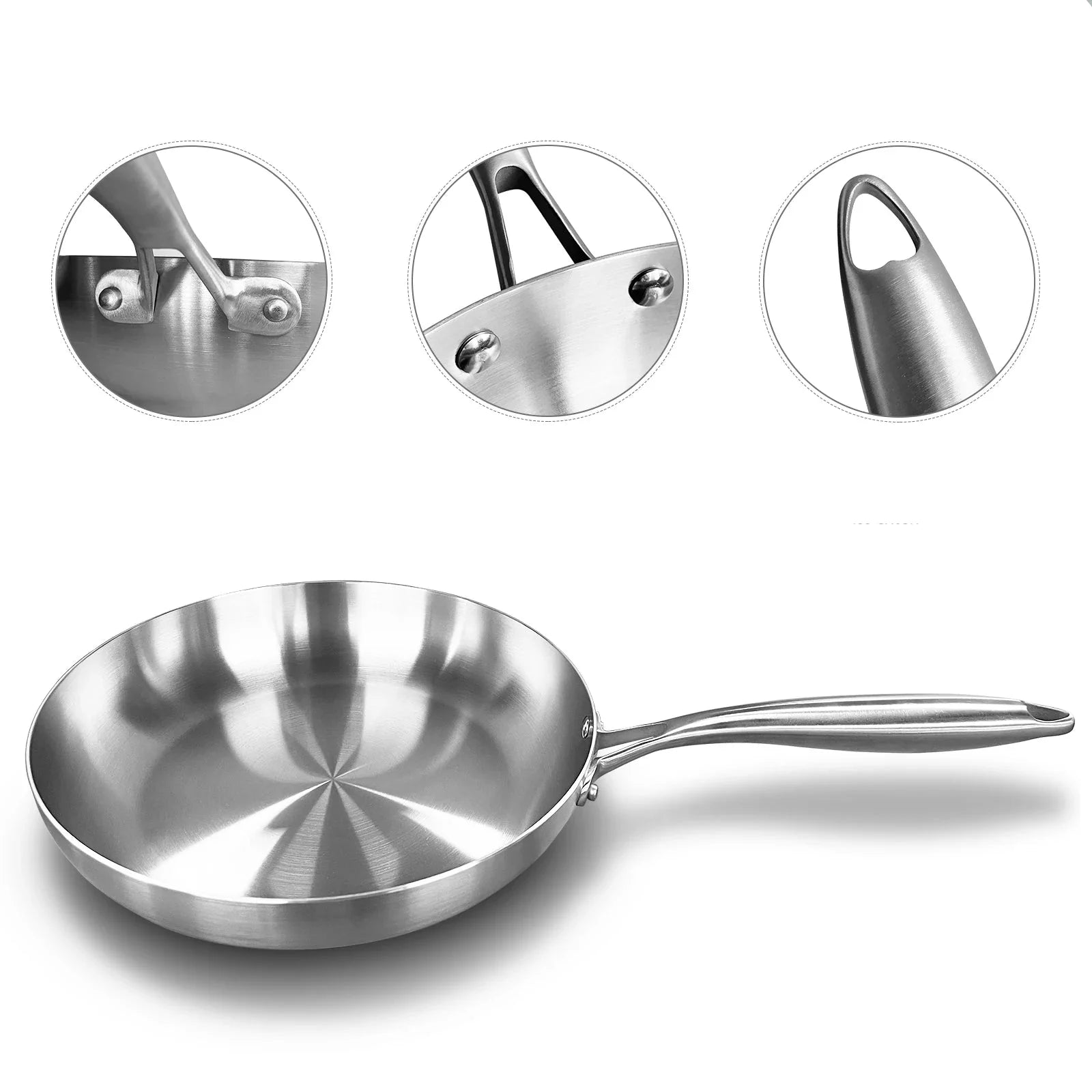 Poêle en acier inoxydable antiadhésive